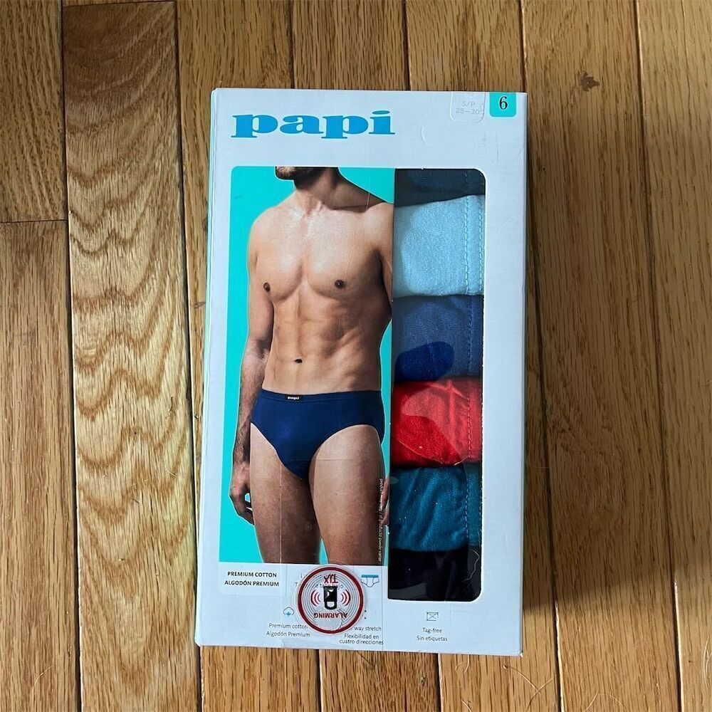 Papi Men's Cotton Low-Rise Briefs 6-Pack Multicolor Size Small